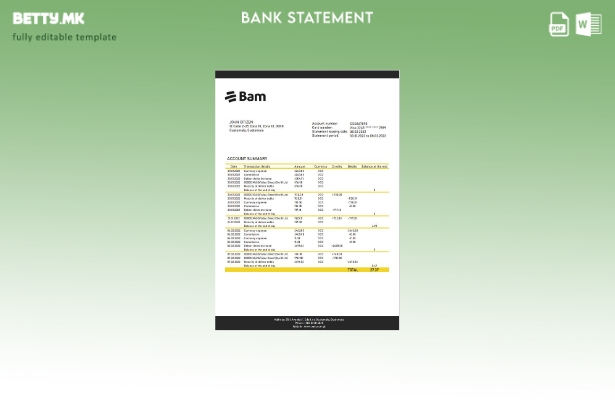 модерен стил шаблон за збор за извод од банка Агромеркантил од Гватемала